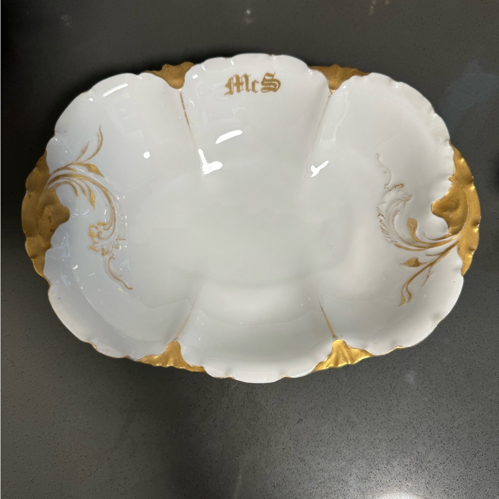 RC Versailles Bavaria smaller gilded platter. Customized Mrs. S.